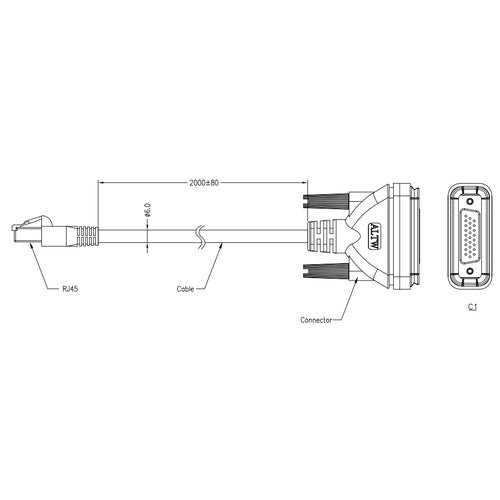 MG CAN Kabel 2m, RJ45 zu HDP26 für Robust Serie