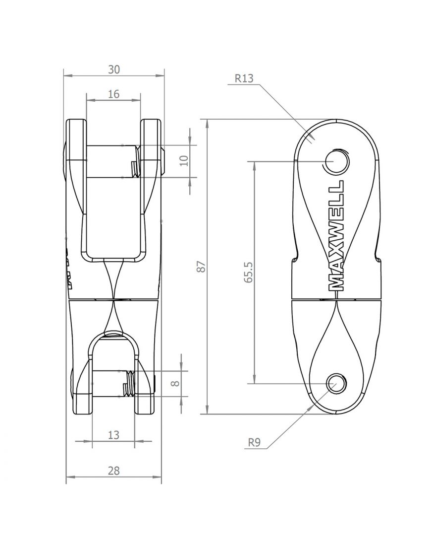 Maxwell Ankerwirbel 316SS 6-8mm 750kg