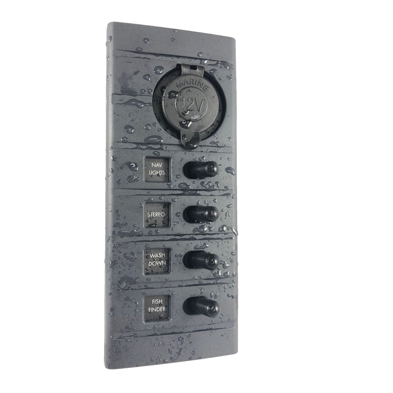 PLASTIMO 4--fach Schalttafel mit 12V Steckdose