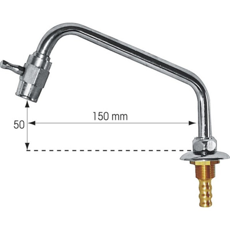 PLASTIMO SWIVELLING SPOUT CHR.BR D15 MM