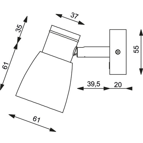 Prebit LED-Anbauleuchte R1-1, GG, WB