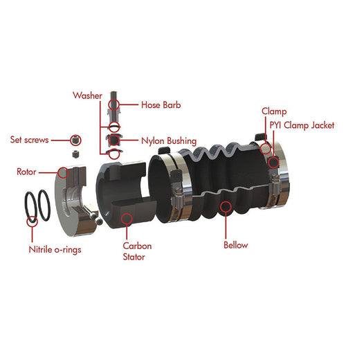 PSS-Dichtung 32 mm Welle, 3' Stevenrohr