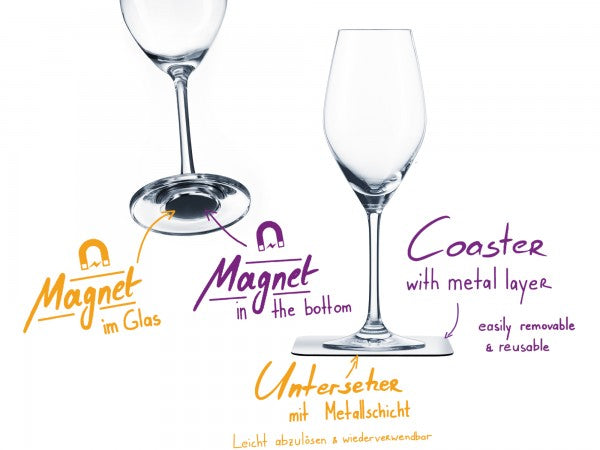 silwy - Magnet-Kristallgläser CHAMPAGNER