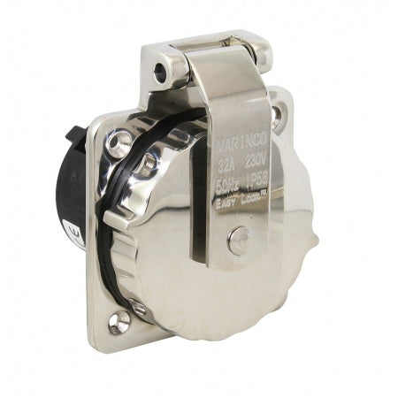 Marinco Landanschlusssteckdose Edelstahlgehäuse 230V 32A