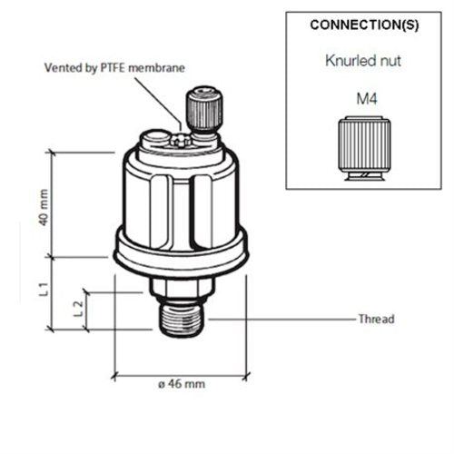 VDO Öldruck Sensor 10bar/150psi, 1p, 1/8 - 27 NPTF