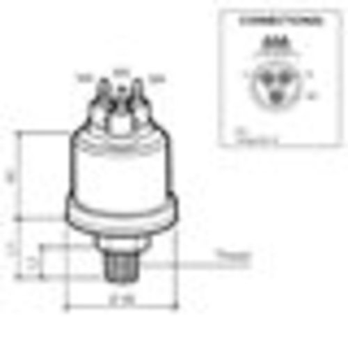 VDO Öldruck Sensor 10bar/150psii, 2p, M14 x 1.5