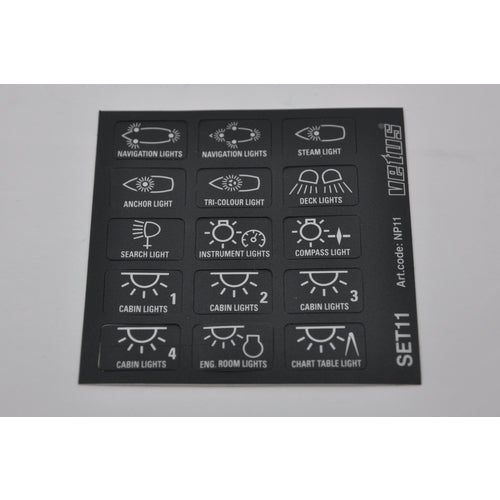 Vetus Aufkleber Set-LICHT für Panel P6 P12