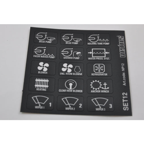 Vetus Aufkleber Set-Verbraucher für Panel P6 P12