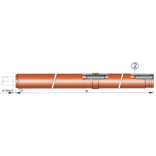 Vetus Drittes Lagerr für Stahl Stevenrohr Ø 40 mm