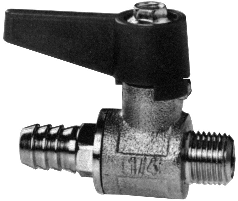 Allpa Messing-Verchromter Mini-Kugelhahn Mit Tülle 12mm, 1/4", Innen- & Außengewinde