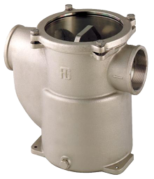 Allpa Nickel-Besch. Bronze Kühlwasserfilter (Robust) Mit Niro 316 Sieb, 2", H=216mm, 19900l/Std