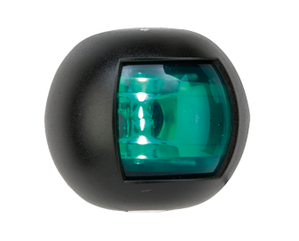 Allpa Positionslaterne Grün, Steuerbord, Led 12-24v, Schwarzes Kunststoffgehäuse