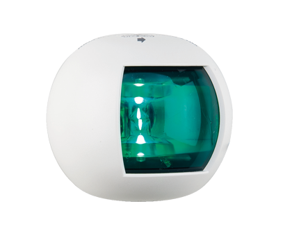 Allpa Positionslaterne Grün, Steuerbord, Led 12-24v, Weißes Kunststoffgehäuse