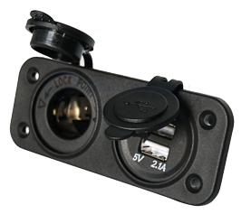 Allpa Wasserdichter Dc Steckdose, 1x 12v Eingang & 2x Usb (Doppell)