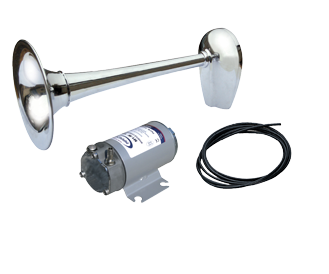 Allpa Messingverchromtes Signalhorn Mit Kompressor, Einklang, 24v (123db(A)-630hz) + Zulassung