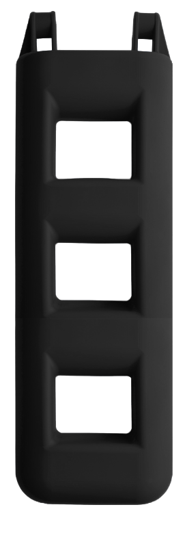 Allpa Treppenfender 25x12x55cm, Schwarz, Dreistufig