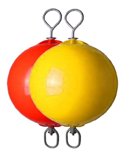Allpa Ankerboje Mit Nylon-Gelagerter Stange Mit 2 Augen, Ø600mm, L=980mm, Gelb (Größe 3)