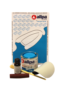 Allpa 2-Komponenten Reparatursatz Für Neopren-Hypalon-Boote, Hellgrau