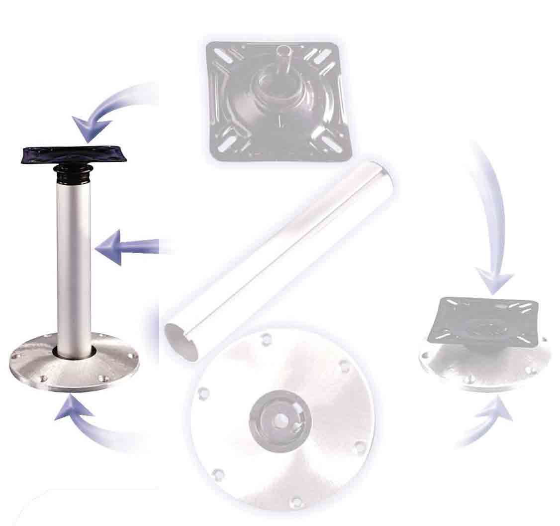 Allpa Aluminium High-Low Stuhlbeinsatz Mit Plug-In Fußplatte