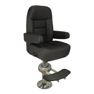Allpa Steuerstuhl Modell 'Mariner De Luxe', Schwarz/Anthrazit Vinyl