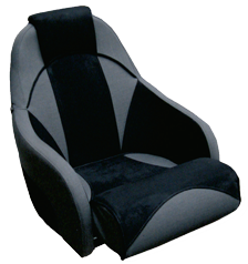 Allpa Steuerstuhl Modell Ocean 51 'Flip-Up', Grau Fabric Mit Schwarzem "Alcantara"