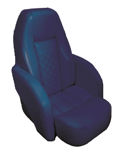 Allpa Steuerstuhl Modell Race Pro 'Flip-Up', Dunkelblau Mit Weißen Kontrastnähten