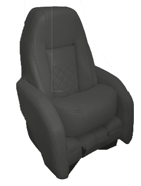 Allpa Steuerstuhl Modell Race Pro 'Flip-Up', Anthrazit Mit Weißen Kontrastnähten