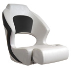 Allpa Steuerstuhl Modell Sport Pro 'Flip-Up', Weiß/Carbon