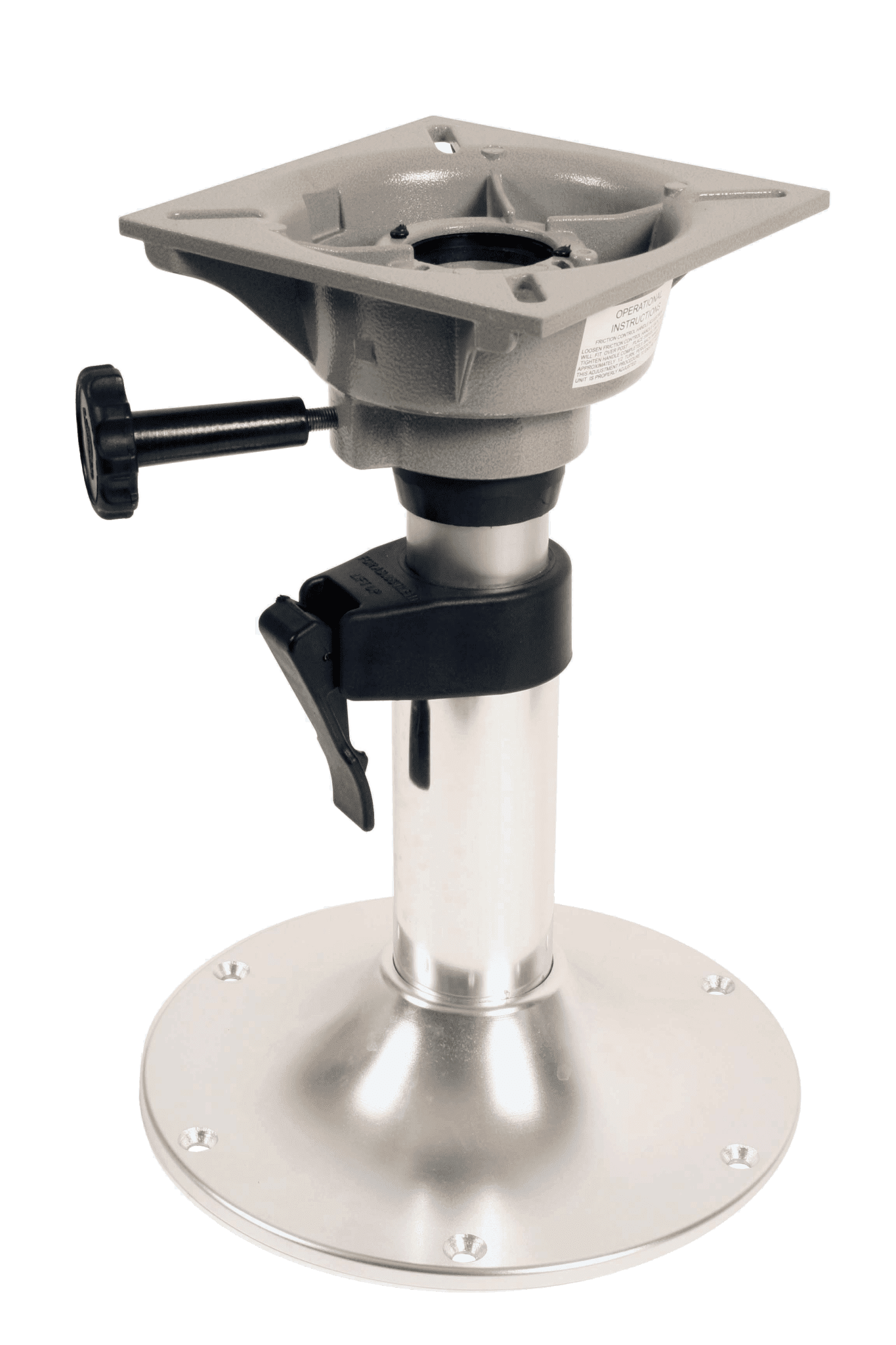 Allpa Aluminium Belle Deluxe Verstellbares Stuhlbein, H=310-450mm 360° Drehscheibe, Aluminium