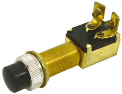 Allpa Druckschalter 12v, 2-Positionen, A=28mm, B=14mm, C=18mm, Schwarzer Druckknopf, Max. 20a
