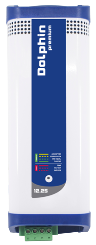Allpa Dolphin Premium Elektronischer Batterielader, 12v, 25a, Kapazität 350ah, 96x120x238mm