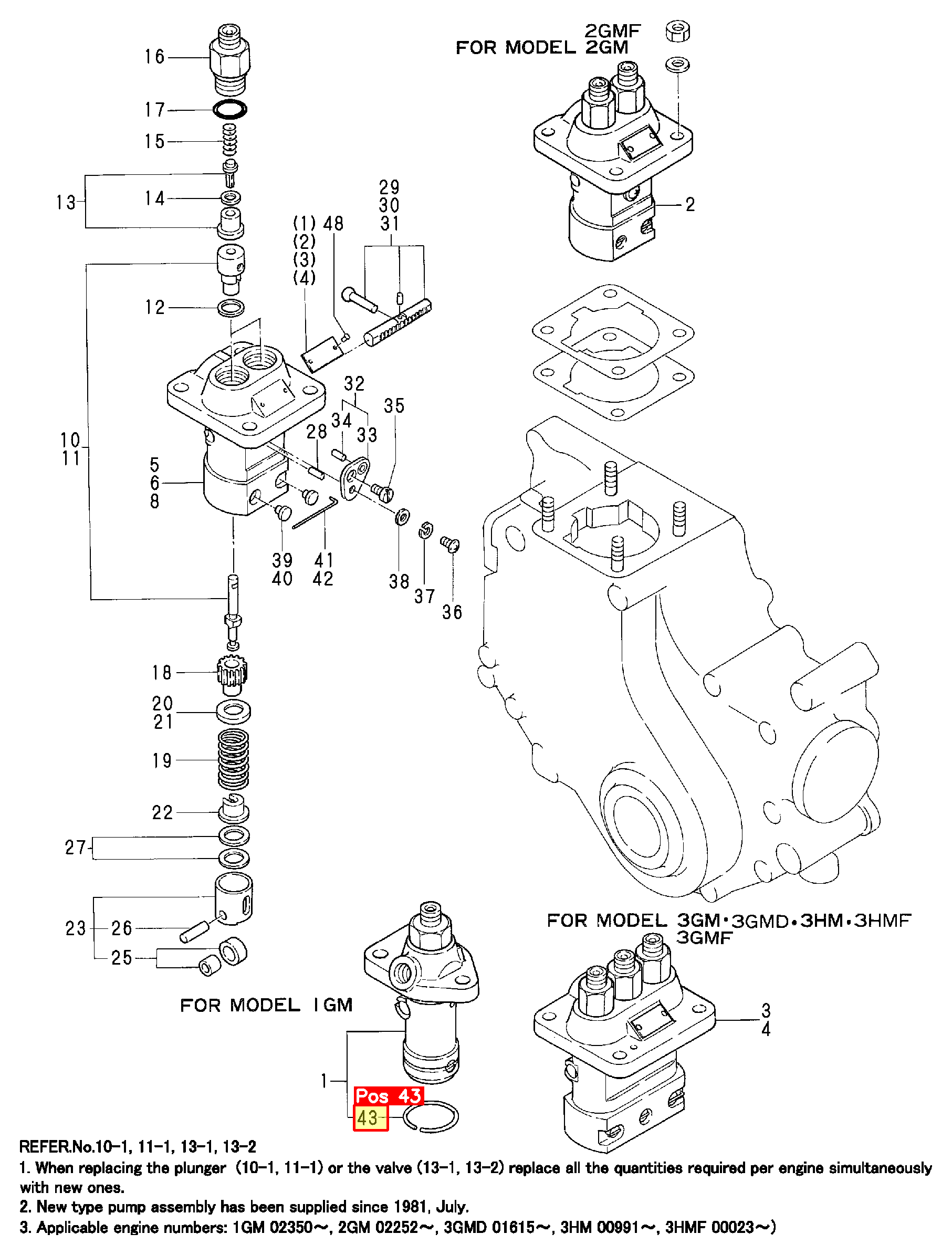 Yanmar Sicherungsring, Stößelbolzen