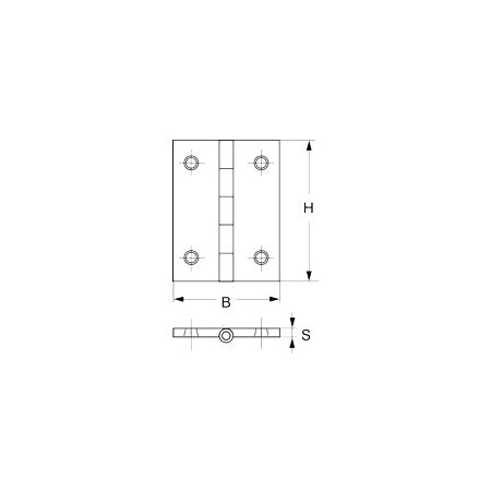 Türscharnier, gestanzt, aushebbar A2 40x50x1,5mm links/rechts
