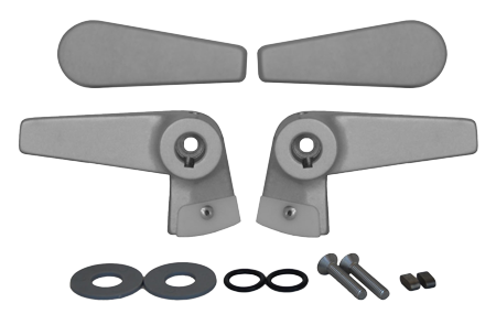 Goïot Cristal Aluminium Interieur/Exterieur Hebel (Satz Von 2 Stück)