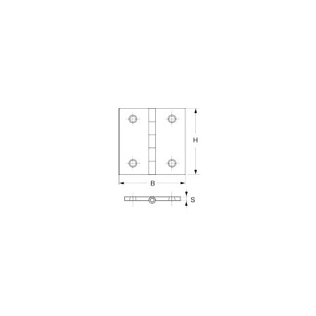 Scharnier, gestanzt, quadratisch A2 30x30-100x100 mm