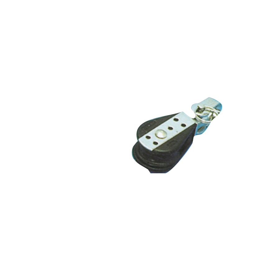 Allpa Kunststoff Einscheibenblock (Mit Wirbel), 6mm, Kugellager 22mm, Arbeitslast 100kg, Bruchlast 700kg