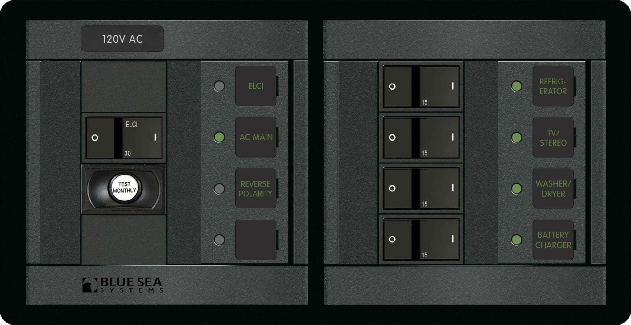 Panel 360 120VAC 1pos with ELCI Main 30A FR