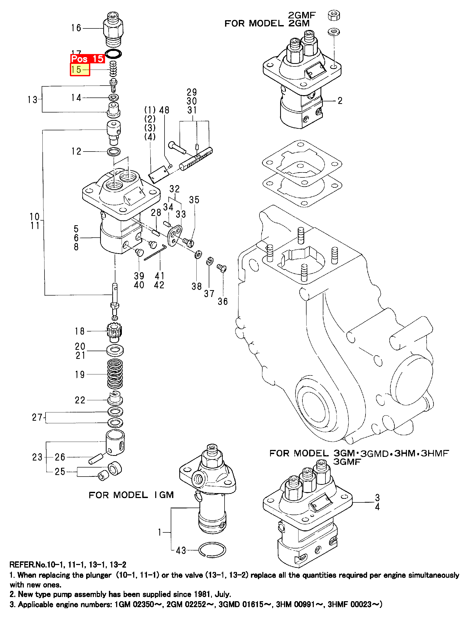 Yanmar Feder Ventil Einspritzpumpe
