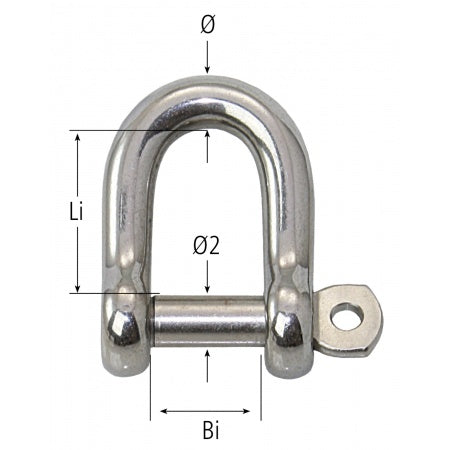 ALLEN Flachschäkel mit Steckbolzen A2 Pin 5mm