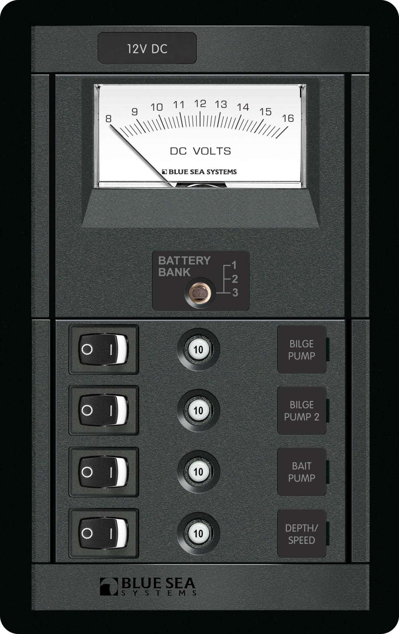 Panel 360 DC 4pos Sw CLB Voltmeter V