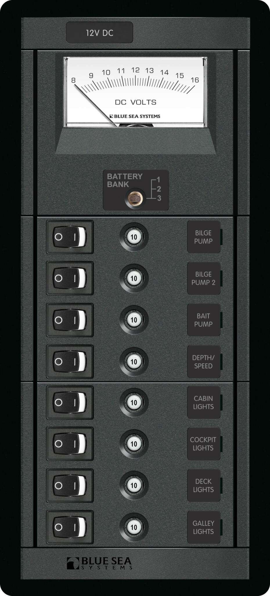 Panel 360 DC 8pos Sw CLB Voltmeter V