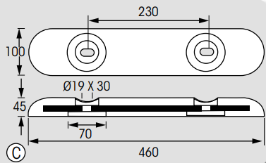 PLASTIMO ALUMINIUM ANODE 460x100x60 MM, 5 KG