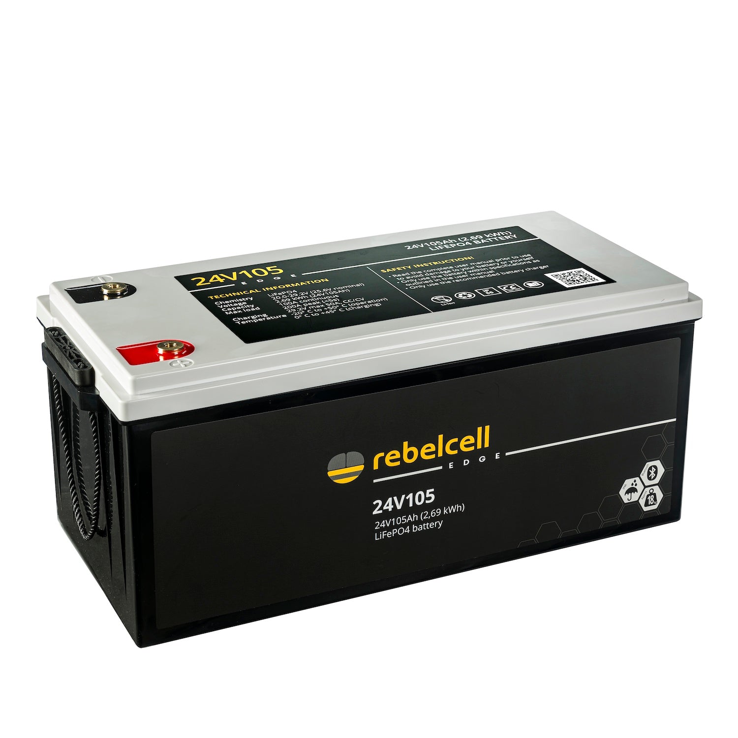 Rebelcell 24V105 EDGE LiFePO4 accu (2,69 kWh)