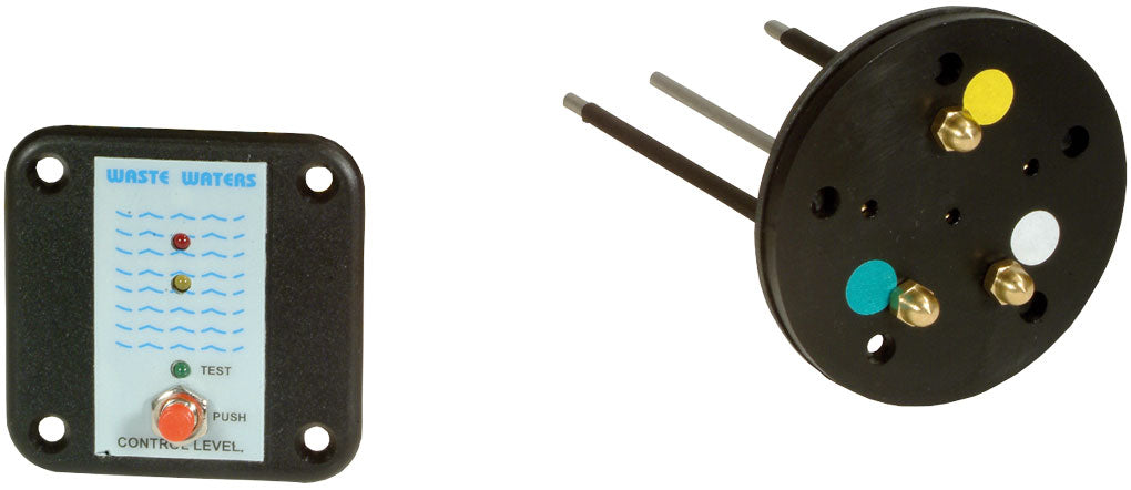 Allpa Bedienungspanel Fäkalientank Mit Tanksender, 12v/24v, 62x62mm, Mit Led-Anzeige Für 3/4-Tank & Voll