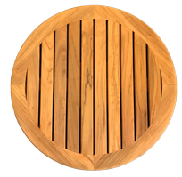 Allpa Tischplatte Massives Teakholz, Rund Ø610x23mm