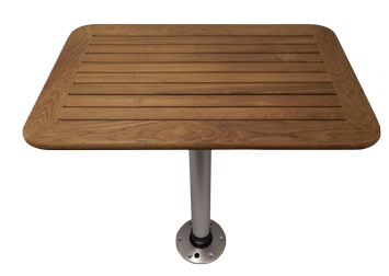 Allpa Tisch Teakholz 370x600x25mm Satz Mit Bein (H=686mm) Und Fuß