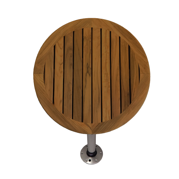 Allpa Tisch Teakholz Rund Ø610x23mm Satz Mit Bein (H=686mm) Und Fuß