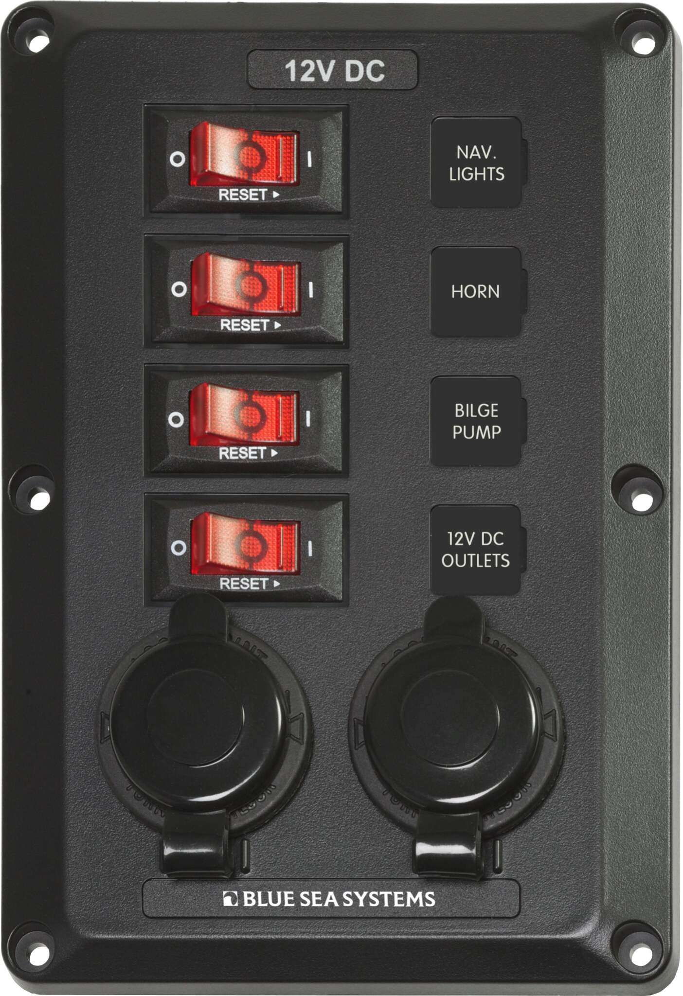Panel BelowDeck 12VDC CB 4 Pos
