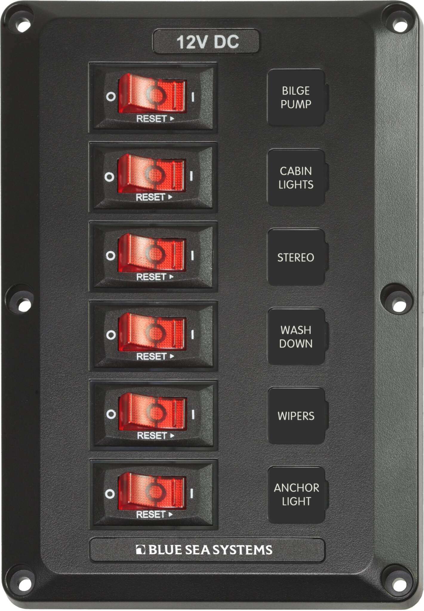 Panel BelowDeck 12VDC CB 6 Pos