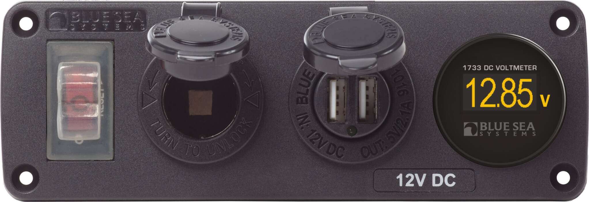 Panel Acc H2O USB, Socket & Voltmeter